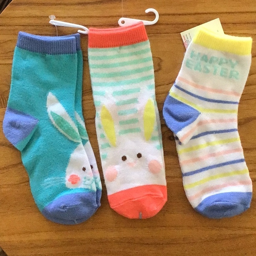 Easter Bunny Kids Socks Trio - NWT - Picture 2 of 8